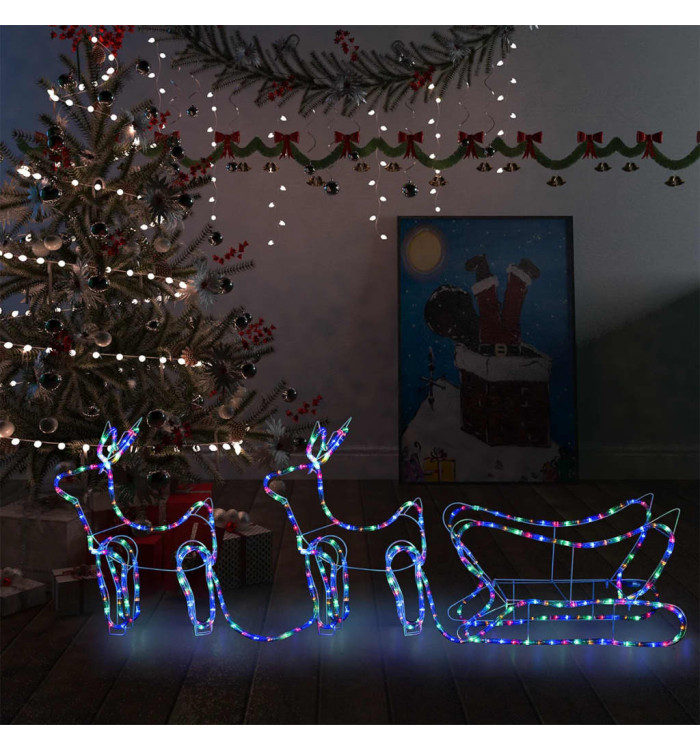 Décoration de Noël d'extérieur Renne et traîneau 576 LED | Mobilier & Déco