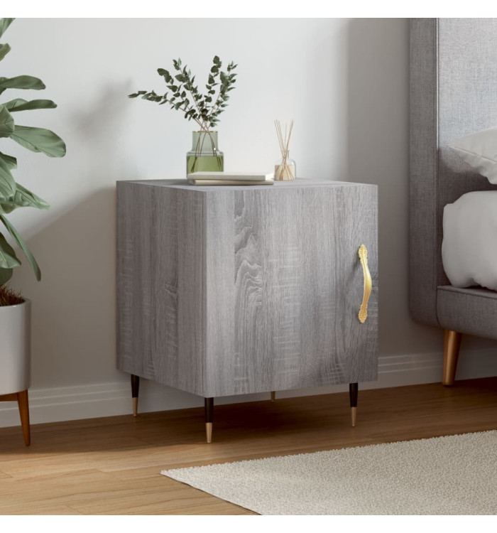Table de chevet sonoma gris 40x40x50 cm bois d'ingénierie | Mobilier & Déco