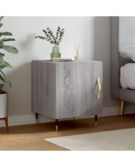 Table de chevet sonoma gris 40x40x50 cm bois d'ingénierie | Mobilier & Déco