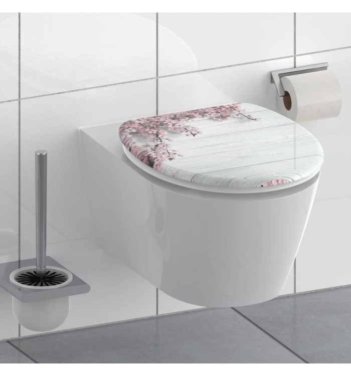 SCHÜTTE Siège de toilette avec fermeture en douceur FLOWERS et WOOD | Mobilier & Déco