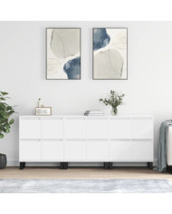 Buffets 3 pcs Blanc Bois d'ingénierie | Mobilier & Déco