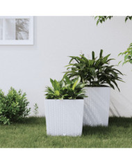 Jardinière et intérieur amovible blanc 21 /32 L rotin PP | Mobilier & Déco