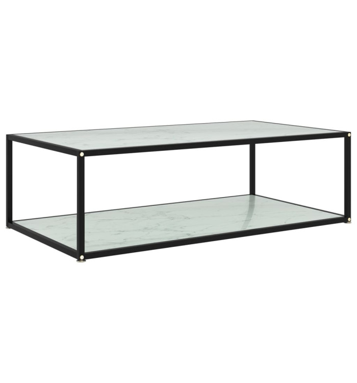 Table basse Blanc 120x60x35 cm Verre trempé | Mobilier & Déco