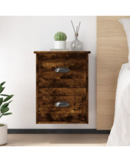 Tables de chevet murales 2 pcs chêne fumé 41,5x36x53 cm | Mobilier & Déco