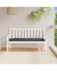 Coussin de banc de jardin carreaux noir 150x50x7cm tissu oxford | Mobilier & Déco
