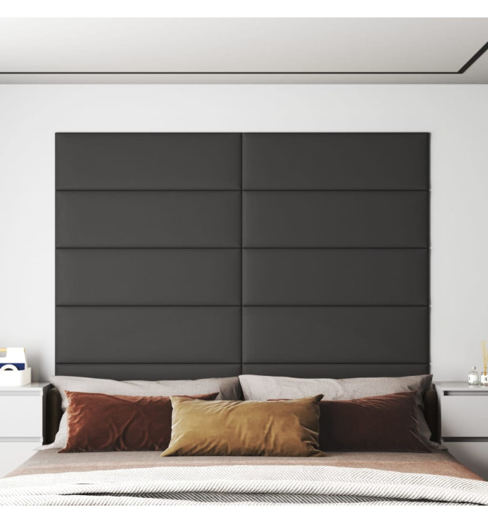 Panneaux muraux 12 pcs Gris 90x30 cm Similicuir 3,24 m² | Mobilier & Déco
