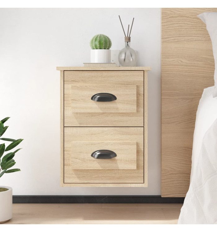 Table de chevet murale chêne sonoma 41,5x36x53 cm | Mobilier & Déco