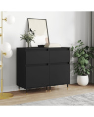 Buffets 2 pcs noir 40x35x70 cm bois d’ingénierie | Mobilier & Déco