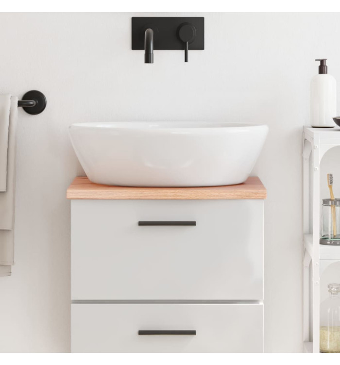 Comptoir de salle de bain marron clair 40x30x2 cm bois traité | Mobilier & Déco