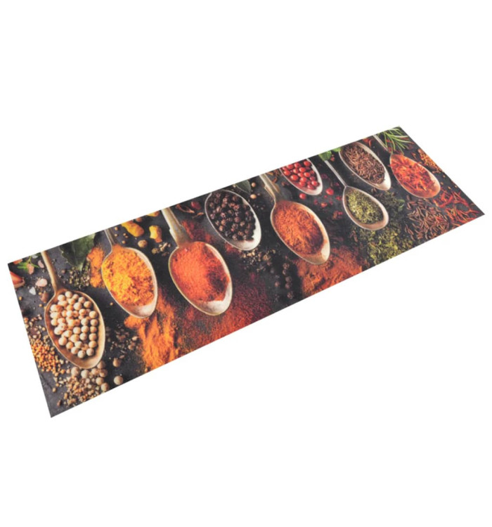 Tapis de cuisine lavable impression cuillère épices 60x180 cm | Mobilier & Déco