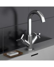 SCHÜTTE Mitigeur de lavabo à 2 poignées ELIOT chrome | Mobilier & Déco