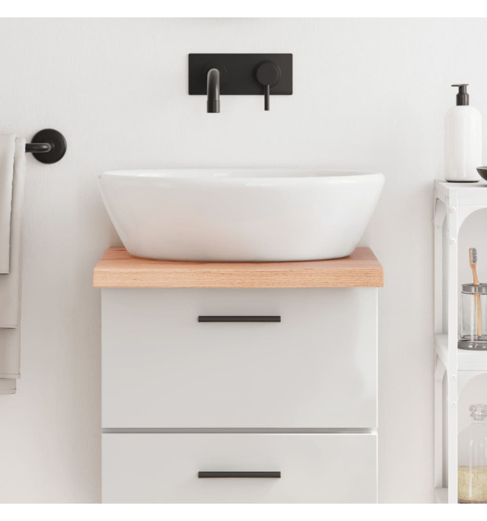 Comptoir de salle de bain marron 40x50x(2-4) cm bois traité | Mobilier & Déco