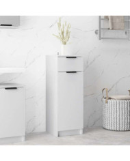 Armoire de salle de bain blanc 32x34x90 cm bois d'ingénierie | Mobilier & Déco