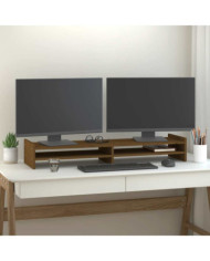 Support de moniteur Marron miel 100x27x15 cm Bois de pin solide | Mobilier & Déco
