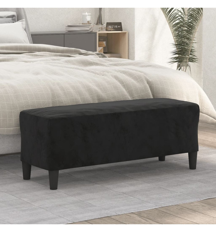 Banc Noir 100x35x41 cm Velours | Mobilier & Déco