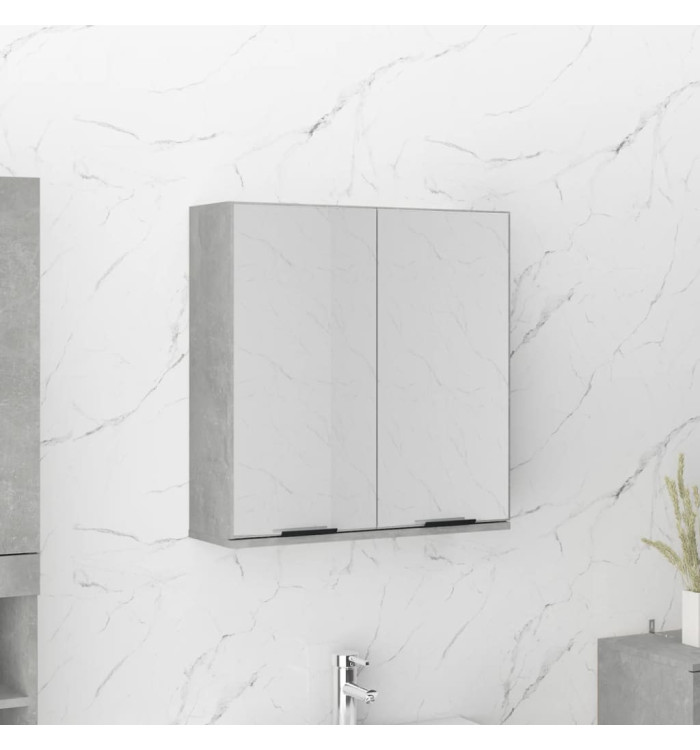 Armoire à miroir de salle de bain Gris béton 64x20x67 cm | Mobilier & Déco