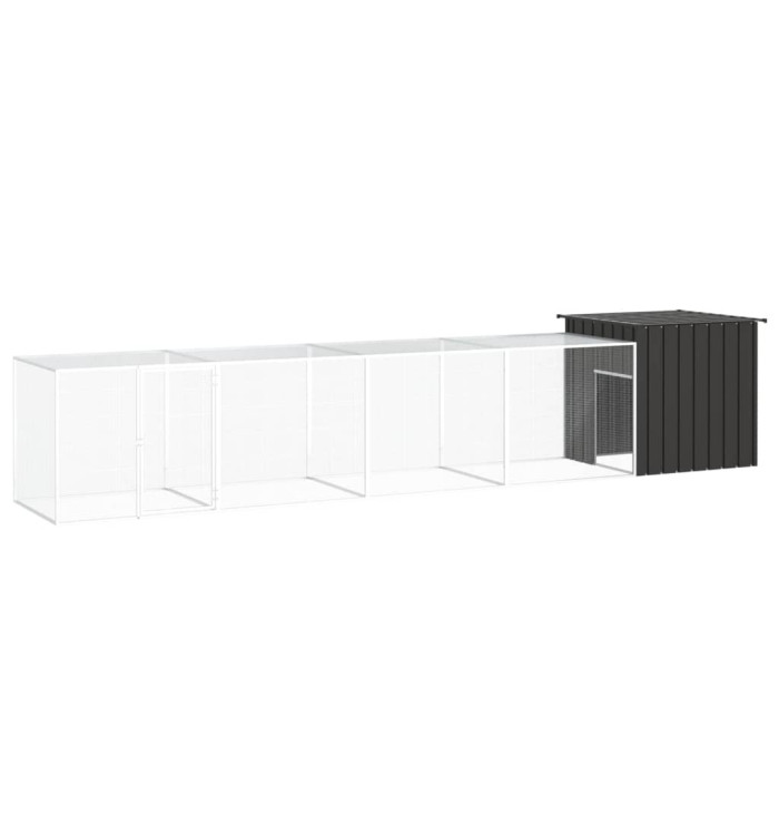 Poulailler Anthracite 500x91x100 cm Acier galvanisé | Mobilier & Déco