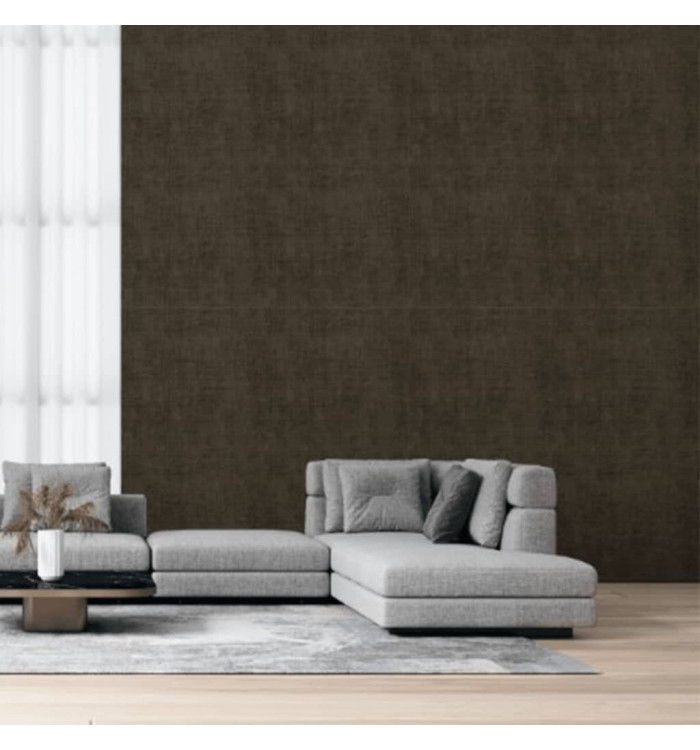 Noordwand Papier peint Zero Faux Uni Linen Marron | Mobilier & Déco