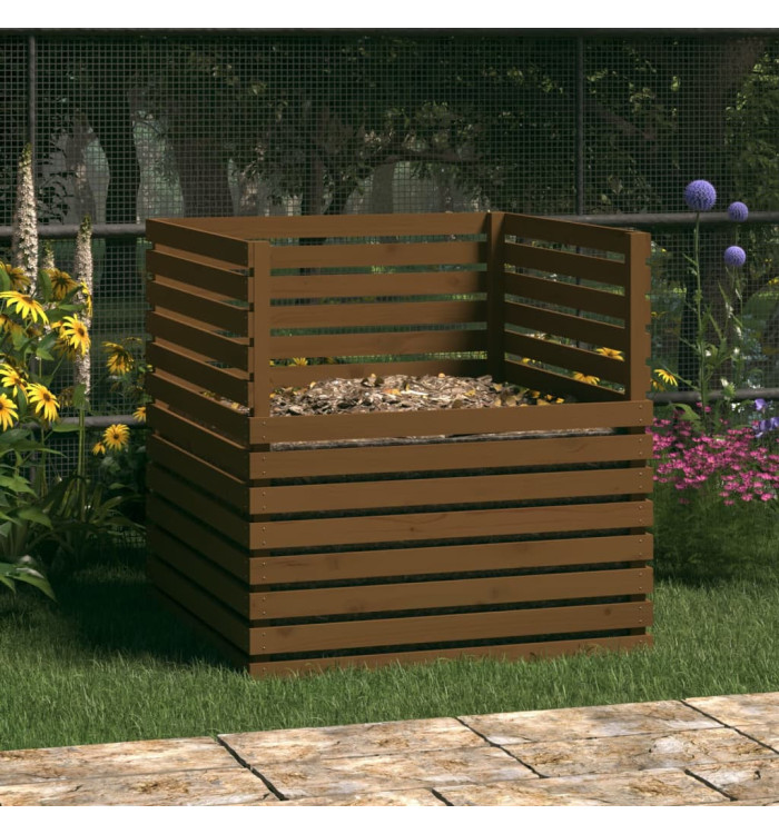 Composteur Marron miel 100x100x102 cm Bois massif de pin | Mobilier & Déco