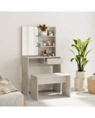 Ensemble de coiffeuse Gris béton 74,5x40x141 cm | Mobilier & Déco
