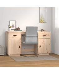 Bureau avec armoires 135x50x75 cm Bois massif de pin | Mobilier & Déco