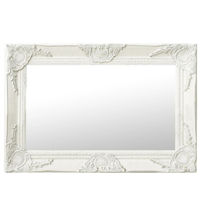 Miroir mural style baroque 60x40 cm Blanc | Mobilier & Déco