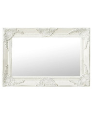 Miroir mural style baroque 60x40 cm Blanc | Mobilier & Déco