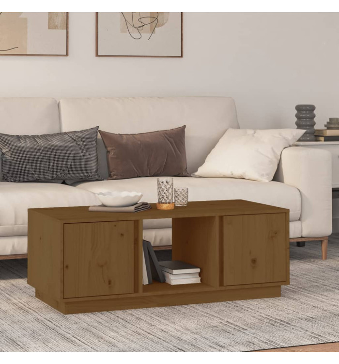 Table basse Marron miel 110x50x40 cm Bois massif de pin | Mobilier & Déco