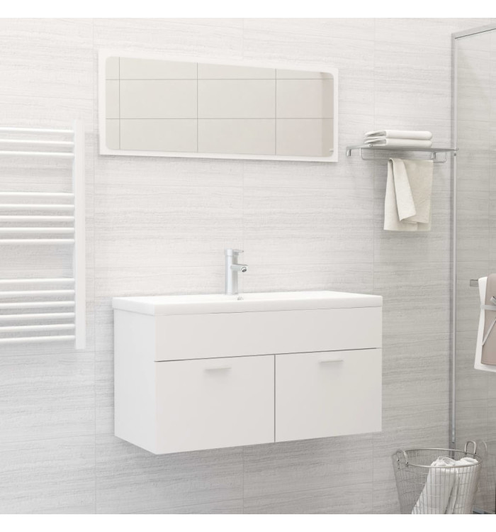 Ensemble de meubles de salle de bain Blanc Aggloméré | Mobilier & Déco