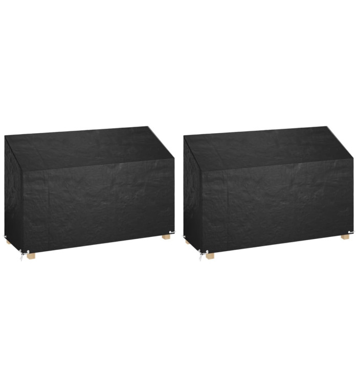 Housses de banc de jardin 2 pcs 8 œillets 190x70x70/88 cm PE | Mobilier & Déco