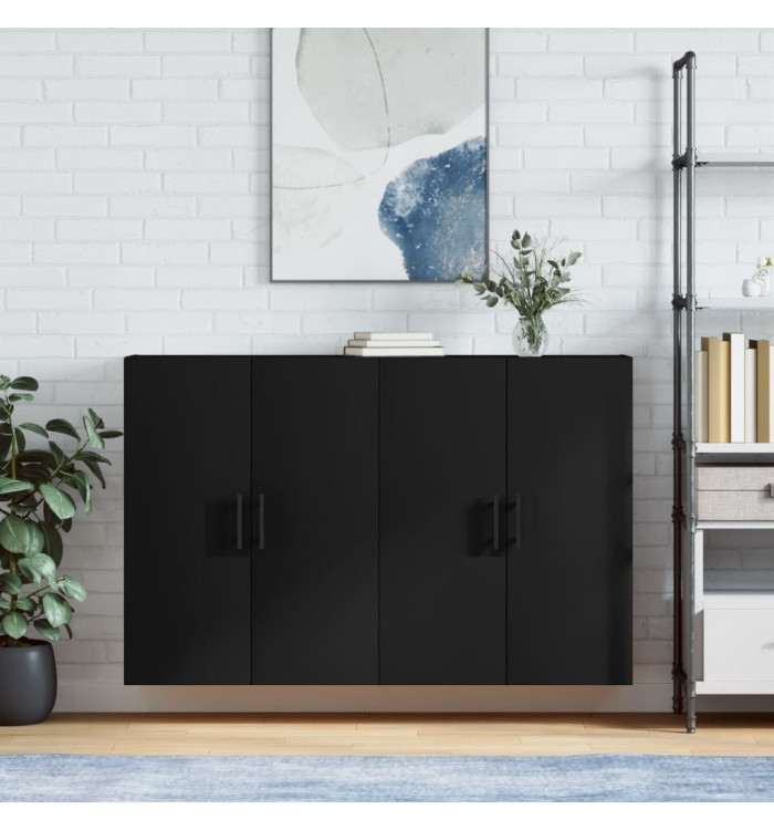 Armoires murales 2 pcs noir 69,5x34x90 cm | Mobilier & Déco