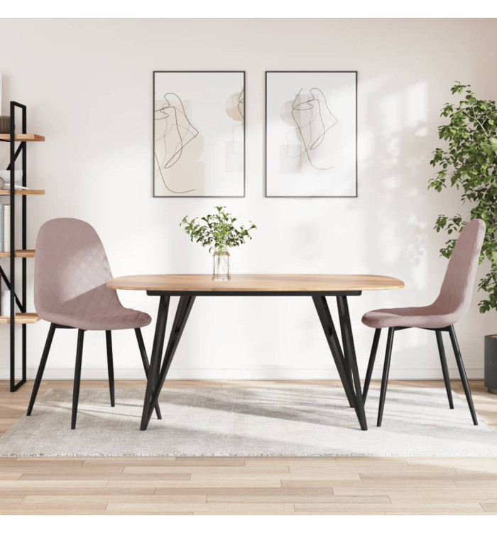 Chaises à manger lot de 2 rose velours | Mobilier & Déco