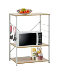 Armoire à micro-ondes Blanc et chêne 60x39,6x79,5 cm | Mobilier & Déco