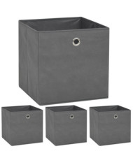 Boîte de rangement 4 pcs Tissu non-tissé 32x32x32 cm Gris | Mobilier & Déco