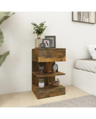 Table de chevet Chêne fumé 40x35x65 cm Bois d'ingénierie | Mobilier & Déco