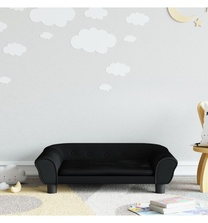 Canapé pour enfants noir 70x45x26 cm velours | Mobilier & Déco