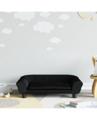 Canapé pour enfants noir 70x45x26 cm velours | Mobilier & Déco
