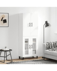 Buffet haut Blanc 69,5x34x180 cm Bois d'ingénierie | Mobilier & Déco