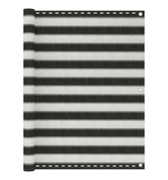 Écran de balcon PEHD 120x600 cm Anthracite et blanc | Mobilier & Déco
