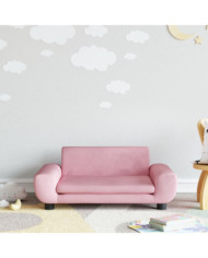 Canapé pour enfants rose 70x45x33 cm velours | Mobilier & Déco