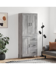 Buffet haut Sonoma gris 69,5x34x180 cm Bois d'ingénierie | Mobilier & Déco