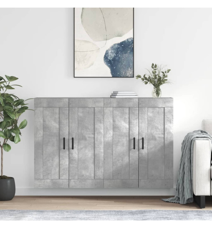 Armoires murales 2 pcs gris béton bois d'ingénierie | Mobilier & Déco