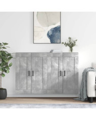 Armoires murales 2 pcs gris béton bois d'ingénierie | Mobilier & Déco