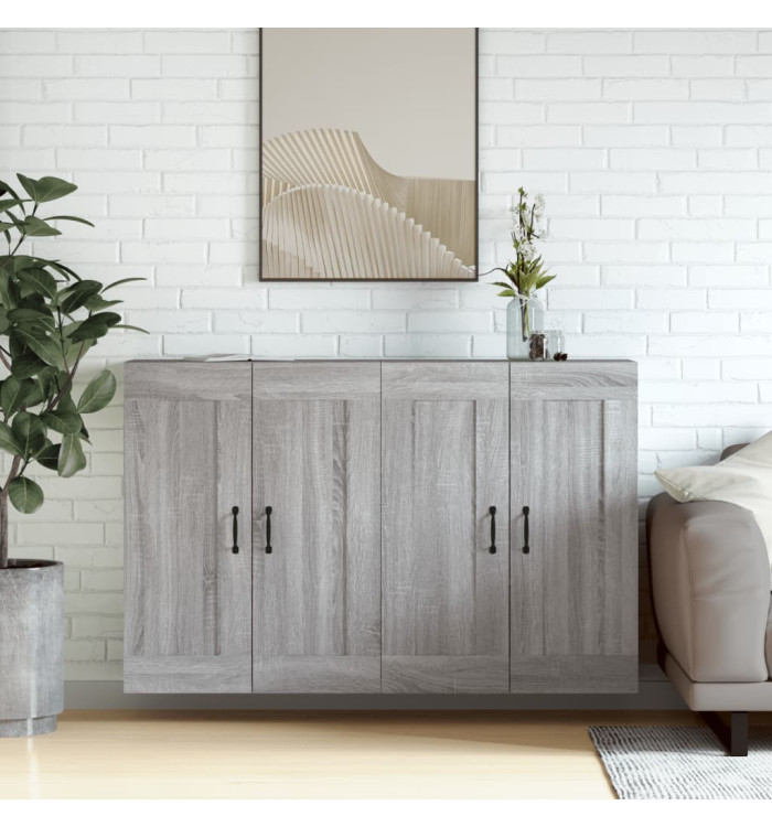 Armoires murales 2 pcs sonoma gris bois d'ingénierie | Mobilier & Déco