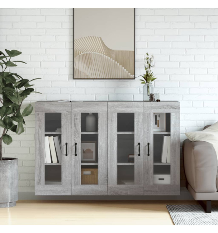 Armoires murales 2 pcs sonoma gris bois d'ingénierie | Mobilier & Déco