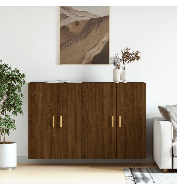 Armoires murales 2 pcs chêne marron bois d'ingénierie | Mobilier & Déco