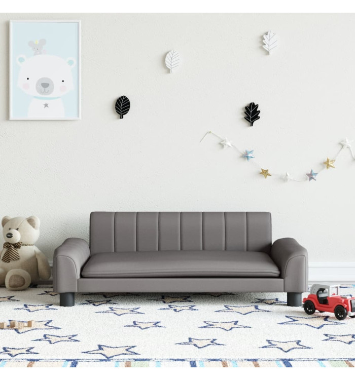 Canapé pour enfants gris 90x53x30 cm similicuir | Mobilier & Déco