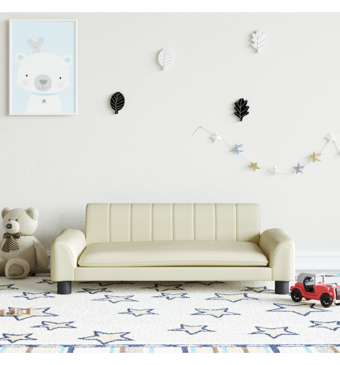 Canapé pour enfants crème 90x53x30 cm similicuir | Mobilier & Déco