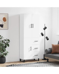 Buffet haut Blanc 69,5x34x180 cm Bois d'ingénierie | Mobilier & Déco