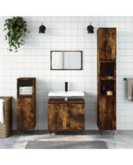 Ensemble de meubles de salle de bain 3 pcs Chêne fumé | Mobilier & Déco